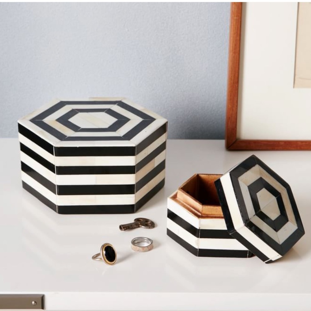West Elm Black and White Boxes